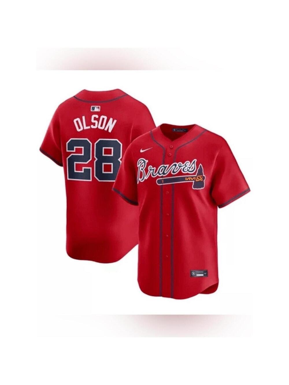 Nike Atlanta Braves Matt Olson 28 Red Jersey Men’s Medium NWT